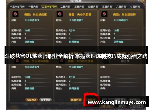 斗破苍穹OL炼药师职业全解析 掌握药理炼制技巧成就强者之路
